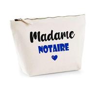 Trousse Madame Notaire - Pouch - Idée Trousse Toilette Maquillage Cadeau Anniversaire Fête Original Famille Travail Départ Collègue Retraite (Bleu)