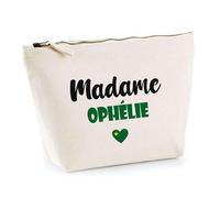 Trousse Madame Ophélie - Pouch - Idée Trousse Toilette Maquillage Cadeau Anniversaire Fête Original Famille Travail Départ Collègue Retraite (Vert)