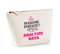 Trousse Madame Parfaite Analyste Data - Pouch Case - Idée Trousse Rangement Cadeau Anniversaire Fête Original Famille Travail Départ Collègue Retraite Noël.