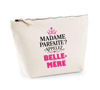 Trousse Madame Parfaite Belle-Mere - Pouch Case - Idée Trousse Rangement Cadeau Anniversaire Fête Original Famille Travail Départ Collègue Retraite Noël.