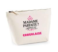 Trousse Madame Parfaite Congolaise - Pouch Case - Idée Trousse Rangement Cadeau Anniversaire Fête Original Famille Travail Départ Collègue Retraite Noël.