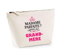 Trousse Madame Parfaite Grand-Mere - Pouch Case - Idée Trousse Rangement Cadeau Anniversaire Fête Original Famille Travail Départ Collègue Retraite Noël.