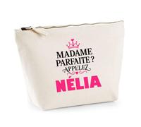 Trousse Madame Parfaite Nelia - Pouch Case - Idée Trousse Rangement Cadeau Anniversaire Fête Original Famille Travail Départ Collègue Retraite Noël.