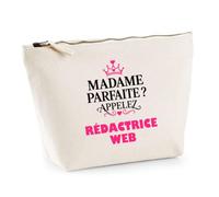 Trousse Madame Parfaite Redactrice Web - Pouch Case - Idée Trousse Rangement Cadeau Anniversaire Fête Original Famille Travail Départ Collègue Retraite Noël.