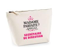Trousse Madame Parfaite Secretaire de Direction - Pouch Case - Idée Trousse Rangement Cadeau Anniversaire Fête Original Famille Travail Départ Collègue Retraite Noël.