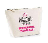 Trousse Madame Parfaite Secretaire medicale - Pouch Case - Idée Trousse Rangement Cadeau Anniversaire Fête Original Famille Travail Départ Collègue Retraite Noël.