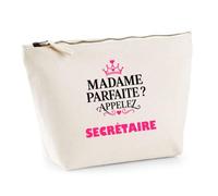 Trousse Madame Parfaite Secretaire - Pouch Case - Idée Trousse Rangement Cadeau Anniversaire Fête Original Famille Travail Départ Collègue Retraite Noël.