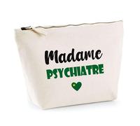 Trousse Madame Psychiatre - Pouch - Idée Trousse Toilette Maquillage Cadeau Anniversaire Fête Original Famille Travail Départ Collègue Retraite (Vert)