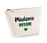 Trousse Madame Roxane - Pouch - Idée Trousse Toilette Maquillage Cadeau Anniversaire Fête Original Famille Travail Départ Collègue Retraite (Vert)