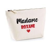 Trousse Madame Roxane - Pouch - Idée Trousse Toilette Maquillage Cadeau Anniversaire Fête Original Famille Travail Départ Collègue Retraite (Rouge)