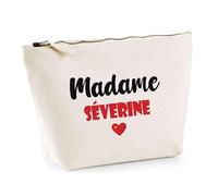 Trousse Madame Séverine - Pouch - Idée Trousse Toilette Maquillage Cadeau Anniversaire Fête Original Famille Travail Départ Collègue Retraite (Rouge)