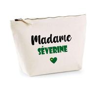 Trousse Madame Séverine - Pouch - Idée Trousse Toilette Maquillage Cadeau Anniversaire Fête Original Famille Travail Départ Collègue Retraite (Vert)