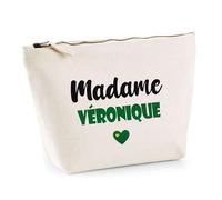 Trousse Madame Véronique - Pouch - Idée Trousse Toilette Maquillage Cadeau Anniversaire Fête Original Famille Travail Départ Collègue Retraite (Vert)