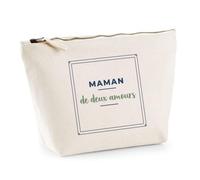 Trousse Maman de Deux Amours - Pouch Case - Idée Trousse Rangement Cadeau Anniversaire Fête Original Famille Travail Départ Collègue Retraite Noël. - Bleu&Vert - 3