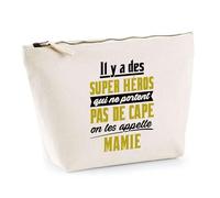 Trousse Mamie Super Héro | Pochette Toilette Maquillage | Idée Cadeau Grand-Mère Humour Original Noël Anniversaire Famille Drôle Fête des Grands-Mères