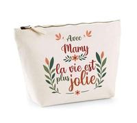 Trousse Mamy la Vie est Plus Jolie | Pochette Maquillage Make-up Toilette Cadeau Fête des Mères Anniversaire Soeur Noël Tata Marraine