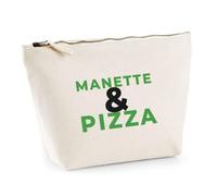 Trousse Manette Pizza - Pouch Case - Idée Trousse Rangement Cadeau Anniversaire Fête Original Famille Travail Départ Collègue Retraite Noël. - Vert&Noir - 1