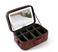 Trousse Maquillage Malette Maquillage Miroir LED Éclairé 3 Modes Couleur Luminosité Réglable Valise À Voyage Compartiments Organisés Etanche Vanity Et Trousses Sac Cosmétiques