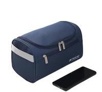 Trousse Maquillage Men Vintage Luxury Toiletry Bag Travel Necessary Business Cosmetic Makeup Cases Male Hanging Storage Organizer Wash Bags(Dark Blue)
