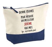 Trousse maquillage - PLANETEE - Pochette bleu «Jérôme ça n'existe pas» - Grand format - Impression HD - Fabriquée en France