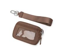 Trousse Maquillage Portefeuille Compact RFID for Femme, Design Pratique, idéal for l'extérieur, avec dragonne et Fermeture éclair, Poche for pièces de Monnaie Voyage(Caramel)