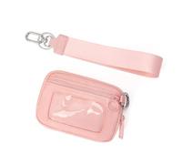 Trousse Maquillage Portefeuille Compact RFID for Femme, Design Pratique, idéal for l'extérieur, avec dragonne et Fermeture éclair, Poche for pièces de Monnaie Voyage(Light Pink)