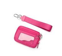 Trousse Maquillage Portefeuille Compact RFID for Femme, Design Pratique, idéal for l'extérieur, avec dragonne et Fermeture éclair, Poche for pièces de Monnaie Voyage(Rose Red)