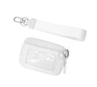 Trousse Maquillage Portefeuille Compact RFID for Femme, Design Pratique, idéal for l'extérieur, avec dragonne et Fermeture éclair, Poche for pièces de Monnaie Voyage(Wit)