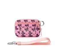 Trousse Maquillage Portefeuille Compact RFID for Femme, Design Pratique, idéal for l'extérieur, avec dragonne et Fermeture éclair, Poche for pièces de Monnaie Voyage(Bow 1)