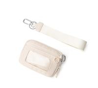Trousse Maquillage Portefeuille Compact RFID for Femme, Design Pratique, idéal for l'extérieur, avec dragonne et Fermeture éclair, Poche for pièces de Monnaie Voyage(Off-White)