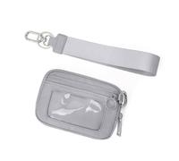 Trousse Maquillage Portefeuille Compact RFID for Femme, Design Pratique, idéal for l'extérieur, avec dragonne et Fermeture éclair, Poche for pièces de Monnaie Voyage(Grey)