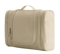 Trousse Maquillage Travel Wash Bag Large Capacity Cosmetic Pouch Water Repellent Portable Sort Storage Multifunctional Suspension Bathing(Beige)