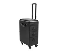 Trousse Maquillage, Vanity Case Professionnelle, 3 Tiroirs Maquillage, Acier Manganèse, Roulette Universelle, pour Maquilleur Coiffeur Ongles, Serrure Combinaison, Charge 20kg