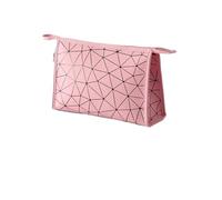 Trousse Maquillage Waterproof Cosmetic Bag Women PU Leather Toiletry Make Up Organizer Travel Wash Bags Shower Makeup Storage Pouch(L- Pink)