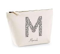 Trousse Marcel Lettre Littérature | Pochette Toilette Maquillage | Idée Cadeau Prénom Livre Lecture Anniversaire Oncle Parrain Beau Papa Collègue Départ Retraite Noël