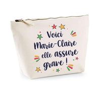 Trousse Marie-Claire Elle Assure Grave ! | Pochette Maquillage Make-up Toilette Cadeau Fête des Mères Anniversaire Soeur Noël Tata Marraine