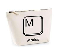 Trousse Marius Lettre Clavier | Pochette Toilette Maquillage | Idée Cadeau Prénom Informaticien Geek Gamer Anniversaire Oncle Parrain Beau Papa Collègue Départ Retraite Noël