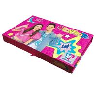 Trousse Me Contro Te 3 zip fille 2 fermetures éclair pour l'école - Version Fuchsia 72 couleurs Mina 4.0 (36 pastel + 36 standard) by Couleur unie Pool Over + porte-clés