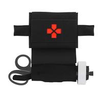 Trousse Médicale IFAK Micro Compacte avec Garrot de 4e Génération, Kit de Traumatologie Ceinture MOLLE pour Aventure en Voiture Pêche Chasse en Plein Air(Black)