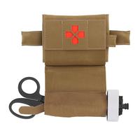 Trousse Médicale IFAK Micro Compacte avec Garrot de 4e Génération, Kit de Traumatologie Ceinture MOLLE pour Aventure en Voiture Pêche Chasse en Plein Air(Brown)