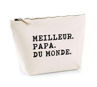 Trousse Meilleur Papa du Monde 2 | Pochette Toilette Maquillage | Idée Cadeau Père Humour Original Noël Anniversaire Fête des Pères Famille Amour Naissance Retraite