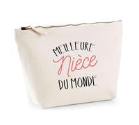 Trousse Meilleure nièce du Monde | Pouch | Idée Pochette Toilette Maquillage Transport Cadeau Anniversaire Fête Original Famille Travail Départ Collègue Retraite