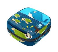 Trousse menstruelle pour filles et femmes, bateau d'attaque requin, tortue de mer, baleine, pieuvre, serviettes hygiéniques, grande capacité avec fermeture éclair