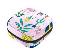 Trousse menstruelle pour filles et femmes, joli sac à serviettes hygiéniques motif flore et faune, grande capacité avec fermeture éclair