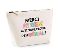 Trousse Merci Atsem - école géniale| Pochette Originale Cadeau Remerciement Fin d'Années Cadeau Atsem Maternelle Cadeau Professeur Institutrice Prof Noël