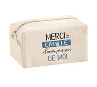 Trousse Merci Camille d'avoir Pris Soin de Moi | Cadeau Fin d'Année Scolaire Maîtresse Nounou Atsem Assmat | Cadeau de Remerciement | Trousse Coton Multifonction