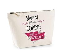 Trousse Merci Copine géniale | Idée Cadeau Anniversaire Noël Saint Valentin Pochette Maquillage Toilette