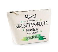 Trousse Merci Kinésithérapeute inoubliable | Idée Cadeau Collègue Travail Retraite Pochette Maquillage Toilette