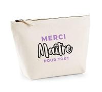 Trousse Merci Maitre pour Tout - Pouch Case - Idée Trousse Rangement Cadeau Anniversaire Fête Original Famille Travail Départ Collègue Retraite Noël. - Violet&Noir - 2