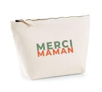 Trousse Merci Maman - Pouch Case - Idée Trousse Rangement Cadeau Anniversaire Fête Original Famille Travail Départ Collègue Retraite Noël. - Vert&Terracotta - 1